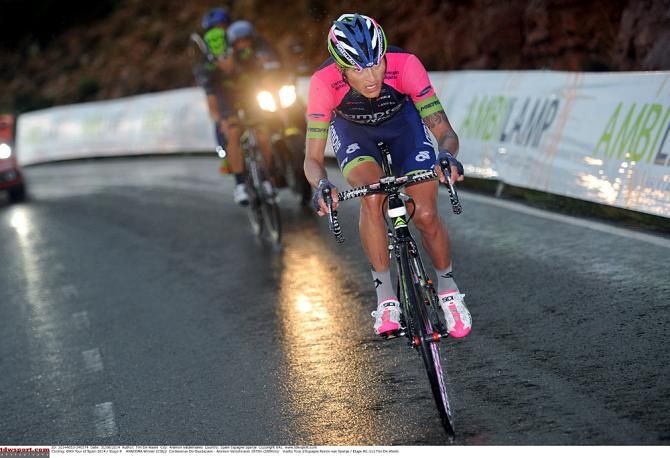 Anacona is on his way to winning stage 9 at the Vuelta