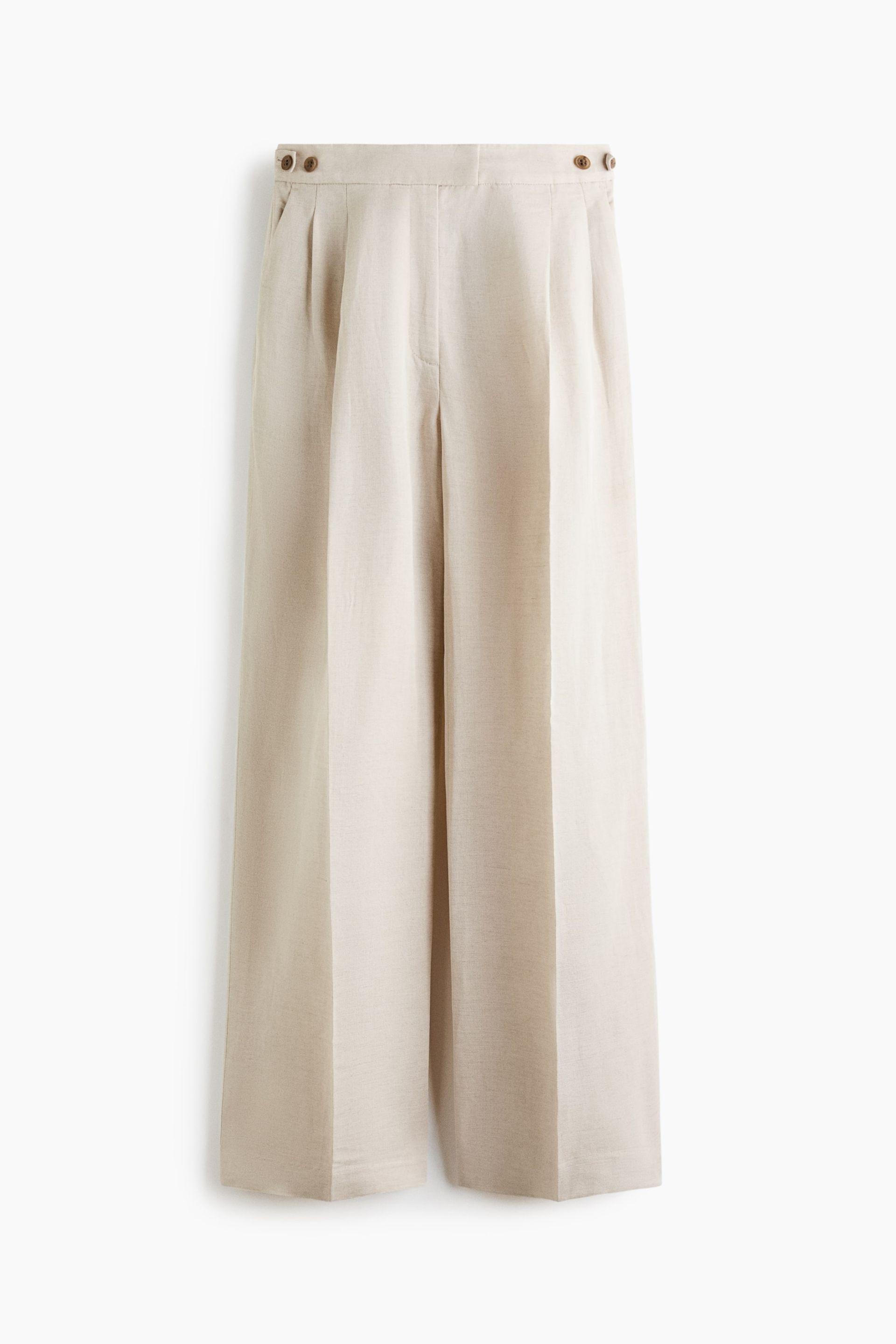 Linen-Blend Tailored Trousers