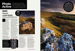 Photo project about creating depth in landscape photography, from issue 280 of Digital Camera magazine