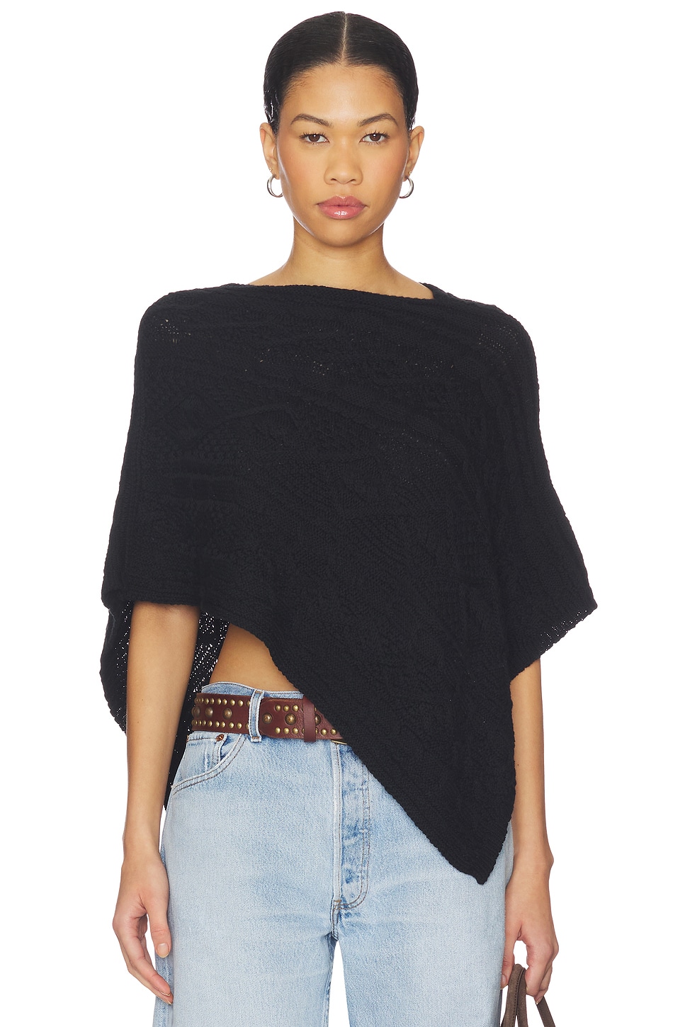 Mountain Cable Knit Poncho