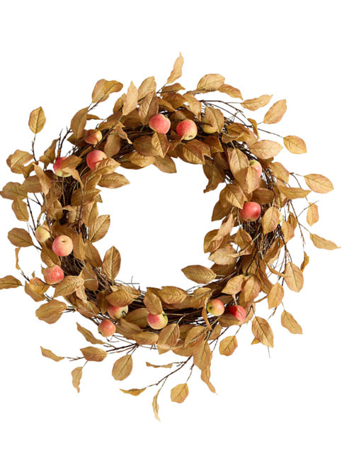 Faux Apple Wreath 28"