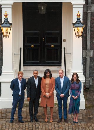 Barack and Michelle Obama with Prince William, Kate Middleton and Prince Harry