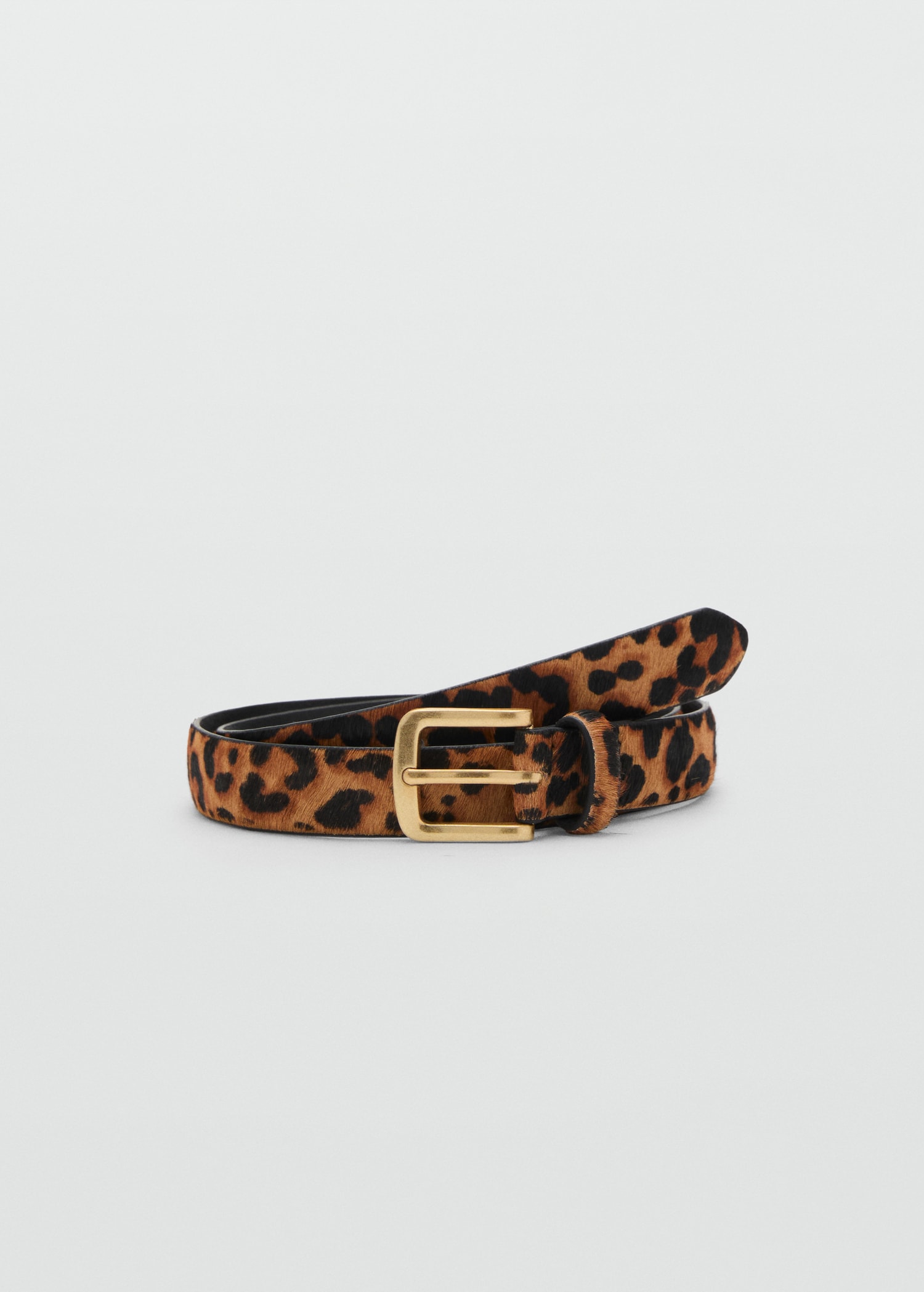 Leopard Leather Belt - Women | Mango United Kingdom