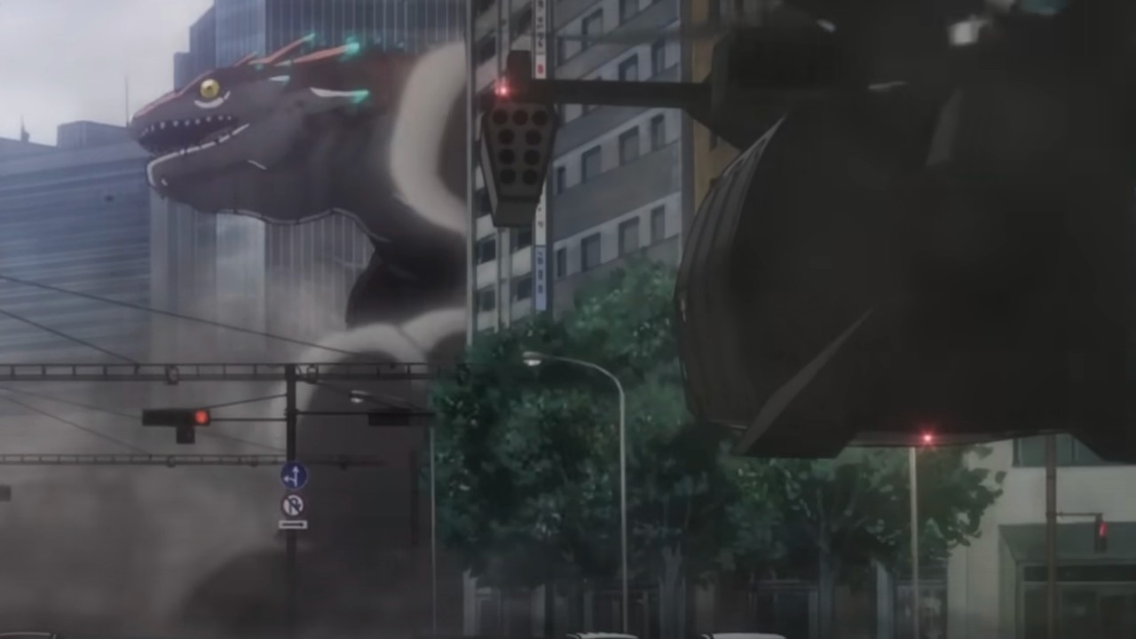 Kaiju walking through the city