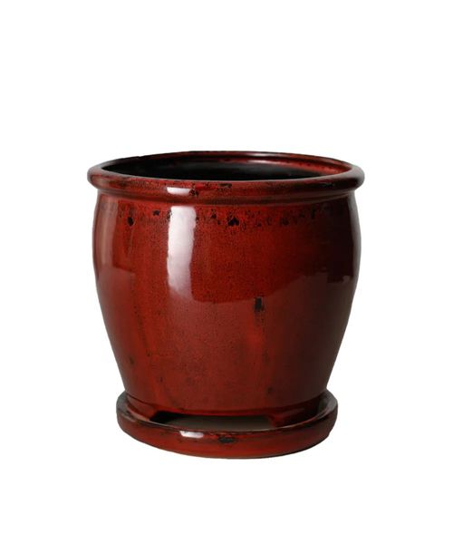 Red Glazed Plant Pot