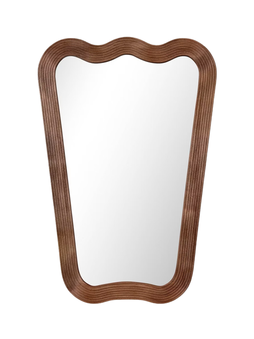 Ribbed Wood Wall Mirror