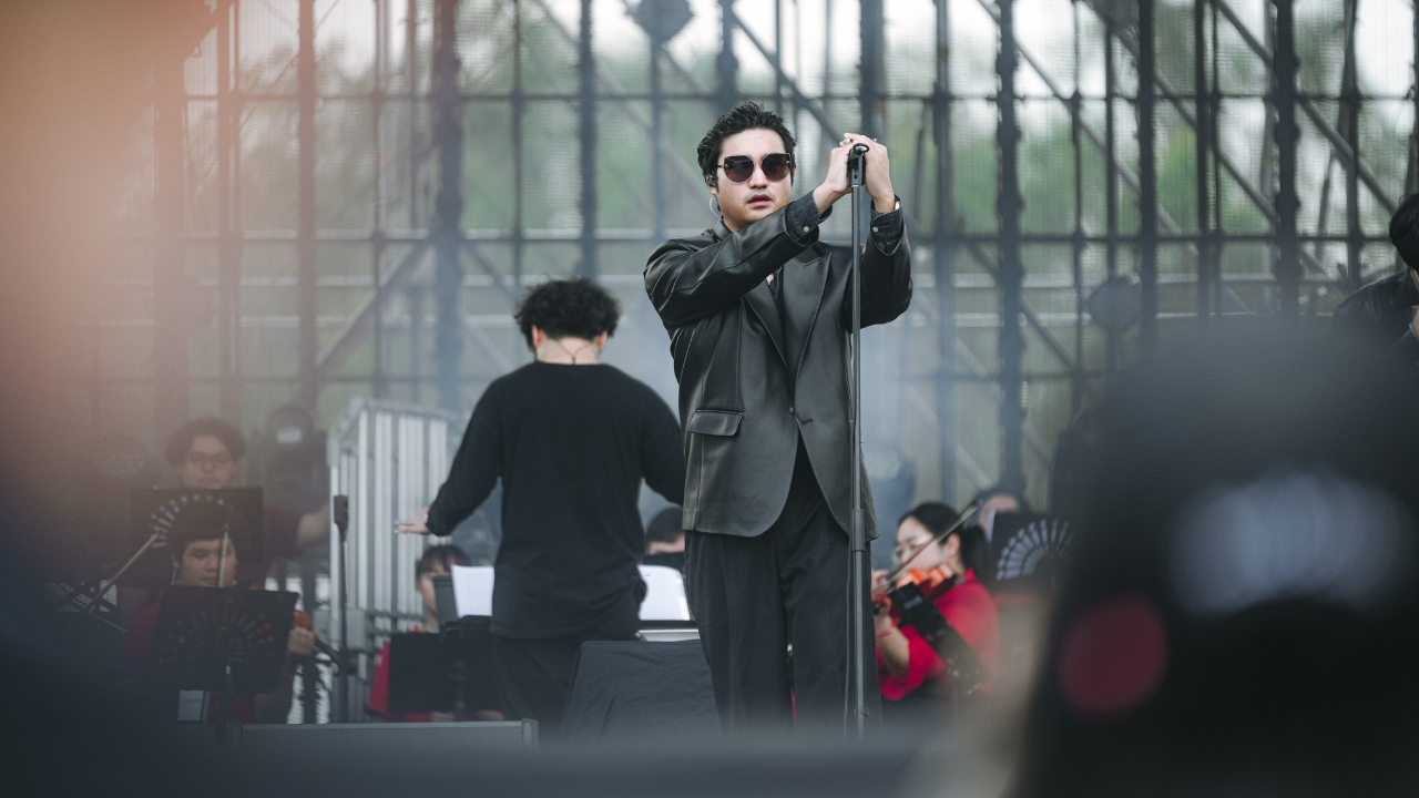 Defying Decay on stage at Rock Alarm with an orchestra