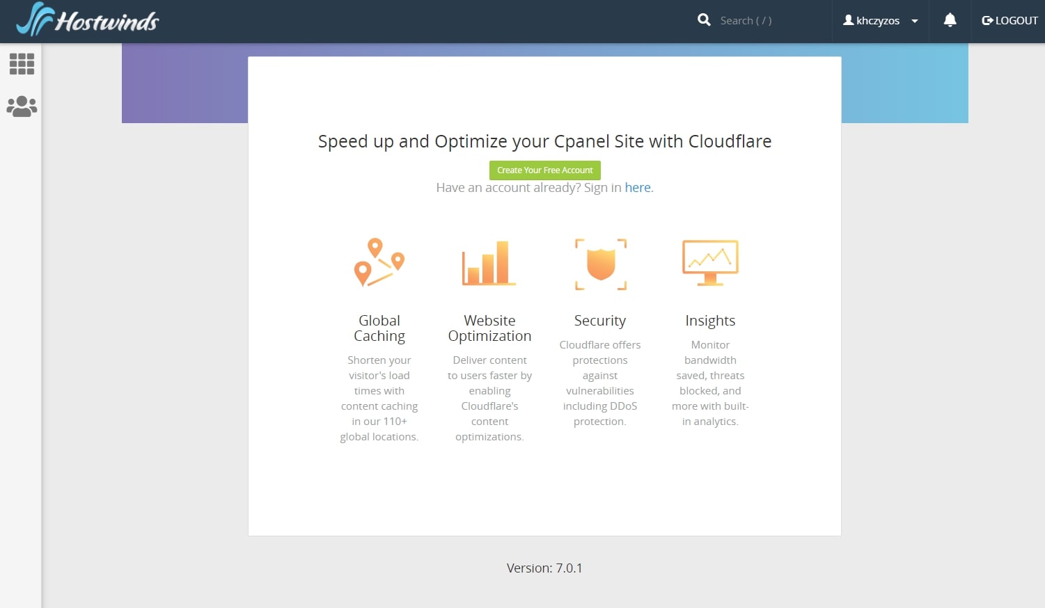 Hostwinds' webpage discussing Cloudflare integration