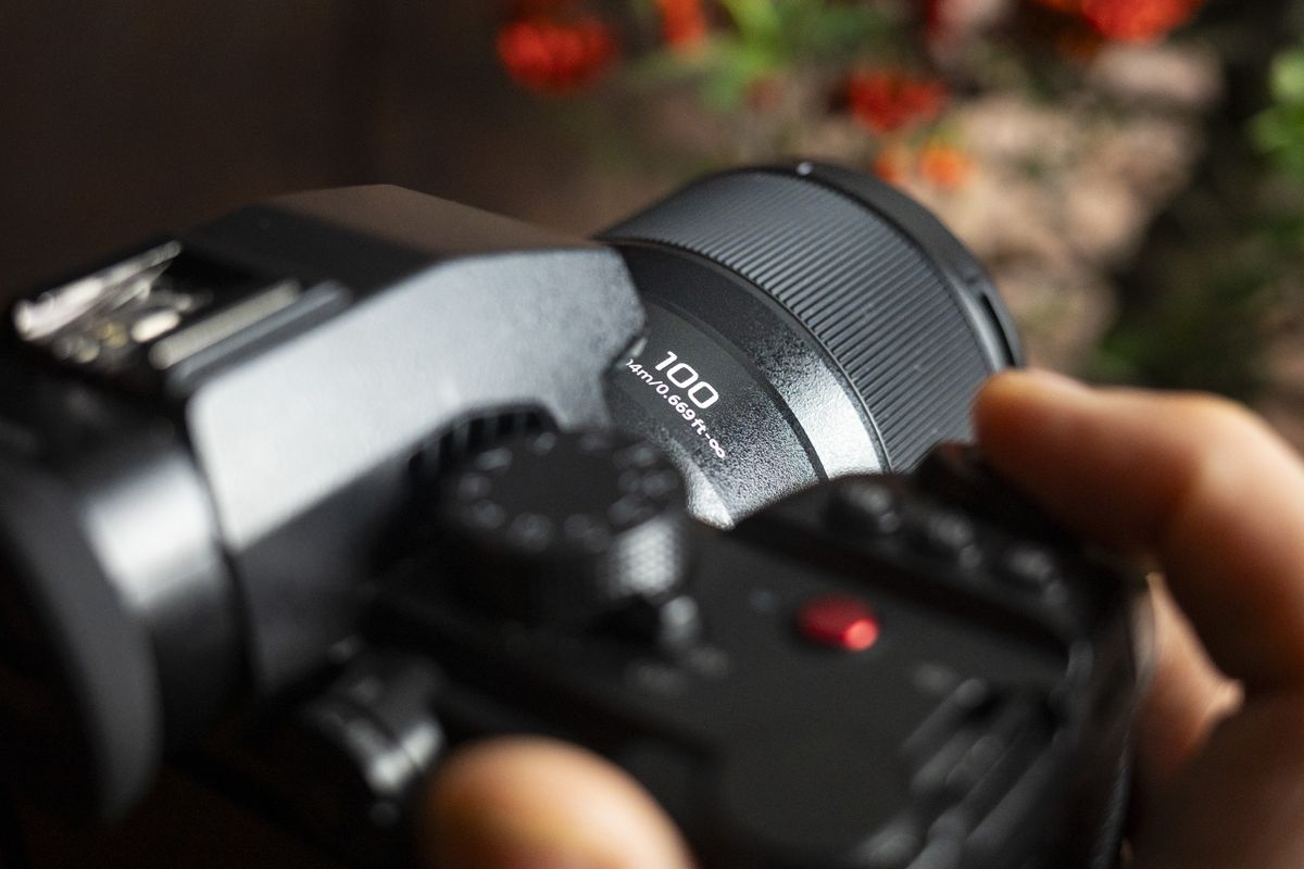Panasonic Lumix S 100mm F2.8 Macro lens attached to a Lumix S5 II
