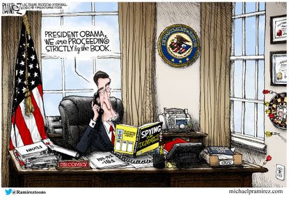 Political Cartoon U.S. James Comey Obama Flynn CIA