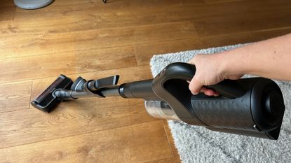 Miele DuoFlex HX1 vacuum cleaner being tested in the reviewer's home