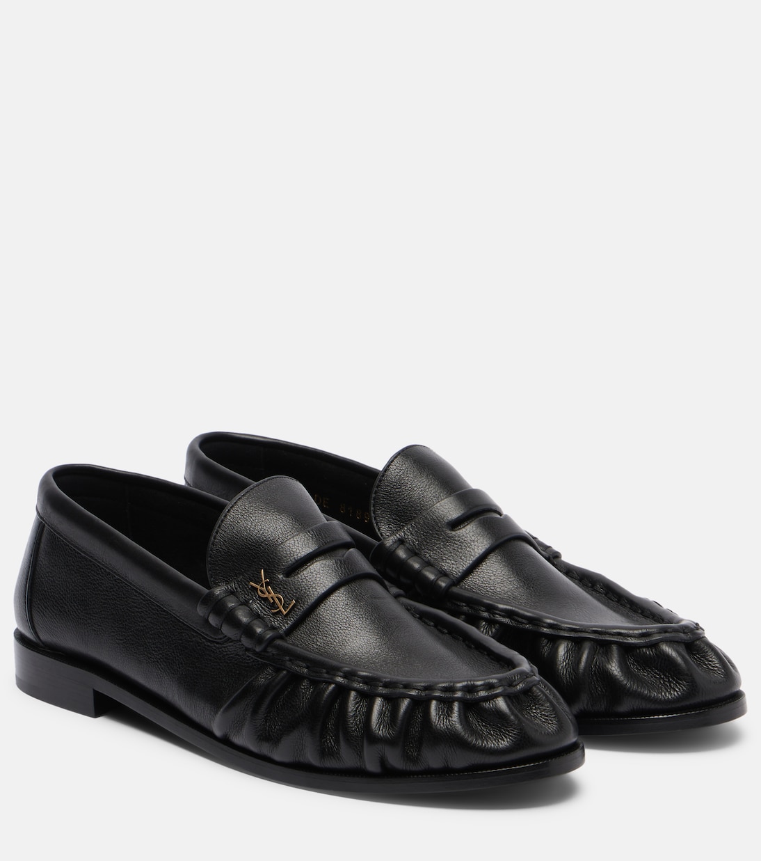 Le Loafer Leather Penny Loafers in Black – Saint Laurent