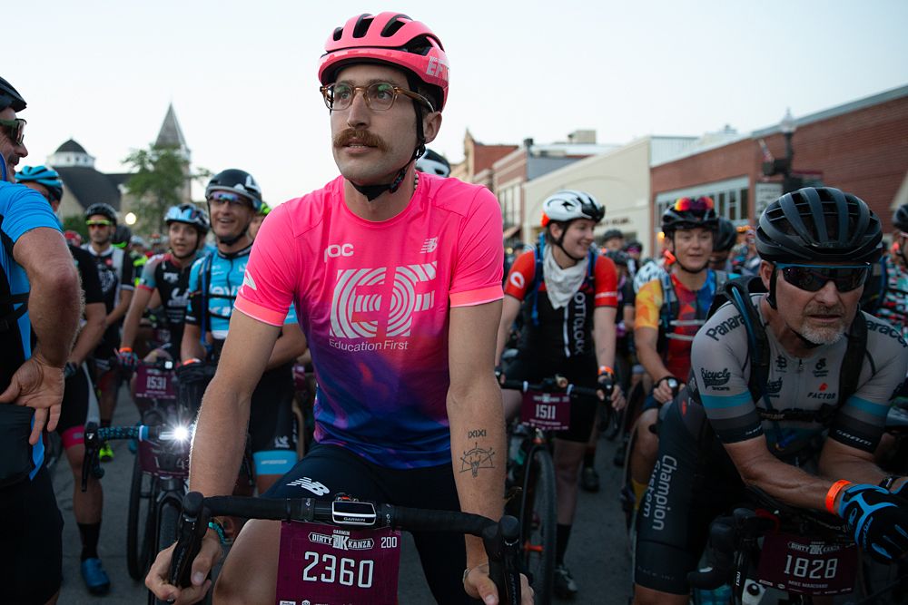 Taylor Phinney at staging. Early-race flats sent Phinney to mid-pack for the duration of the race.