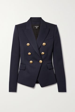 Double-Breasted Wool-Twill Blazer