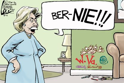 Political cartoon U.S. Hillary Bernie West Virginia