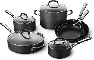 Calphalon Simply Pots and Pans Set, 10 Piece Cookware Set