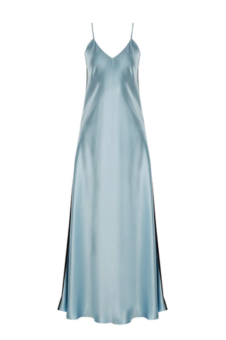 Clothing, White, Dress, Day dress, Blue, Turquoise, Aqua, A-line, Cocktail dress, Neck,