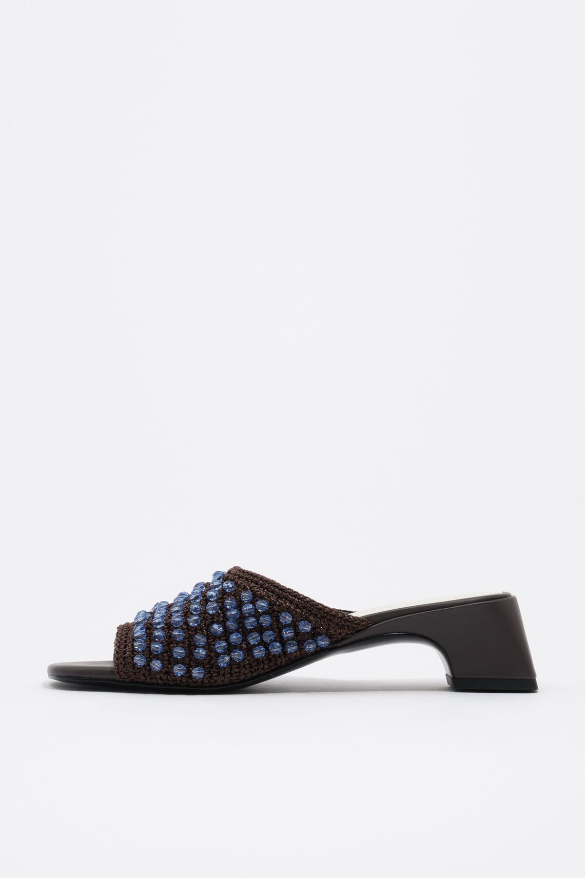 Crochet and Beads Heeled Sandal