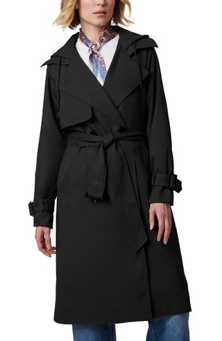 Double Breasted Hooded Trench Coat