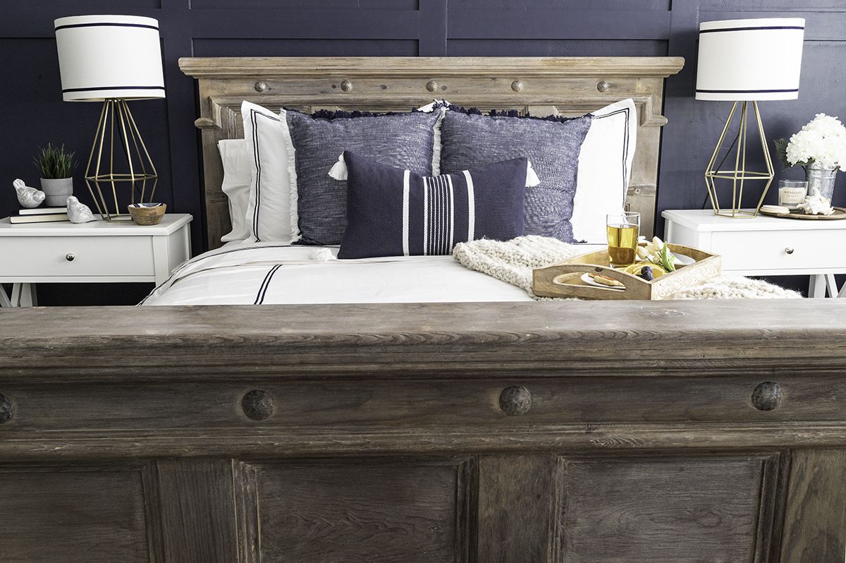 DIY restoration hardware-style bed 