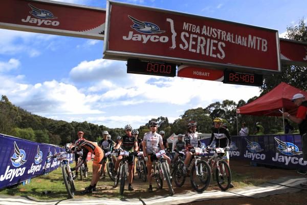 The elite women's field at the start of the cross country.