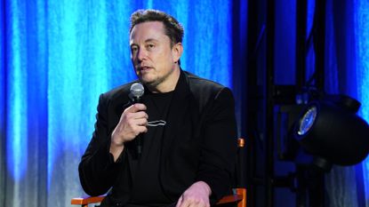 Elon Musk speaks at an event in New York in August 2024