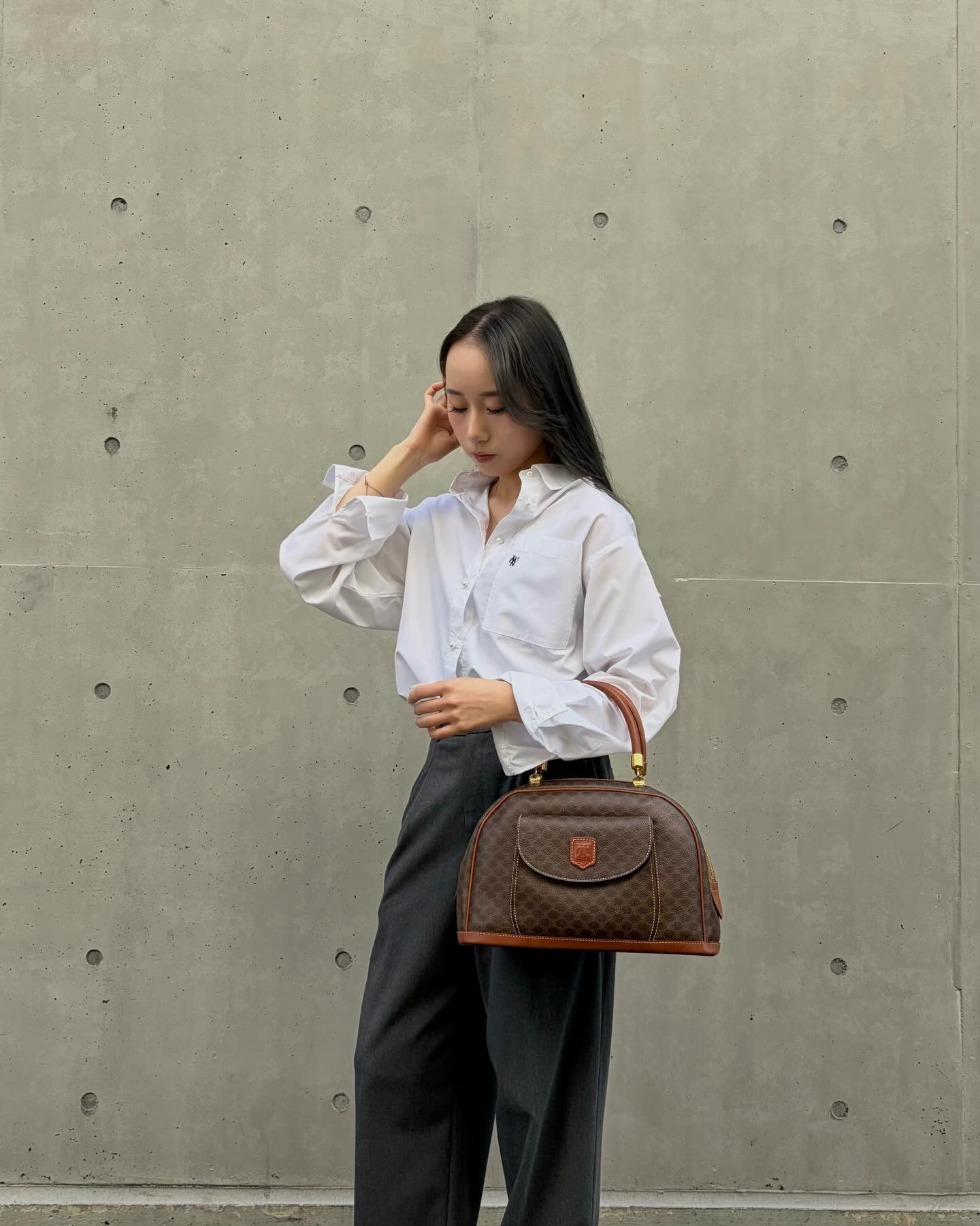Woman wearing the best vintage designer from Tokyo.