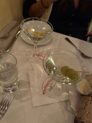 two martinis at Balthazar in NYC