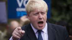 London Mayor Boris Johnson addresses supporters at a Conservative Association in Ealing