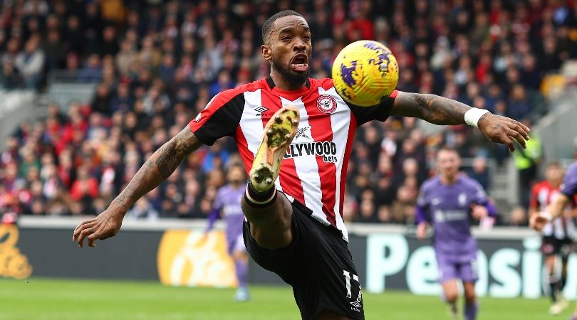 Ivan Toney in action for Brentford against Liverpool in February 2024.