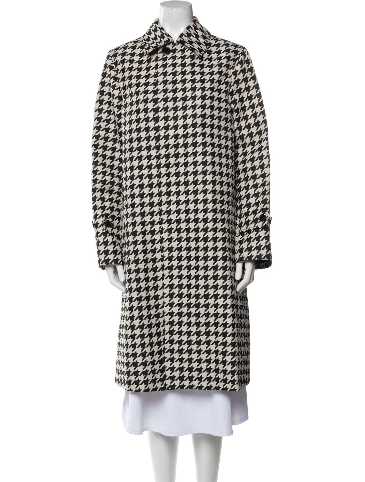 Houndstooth Print Coat