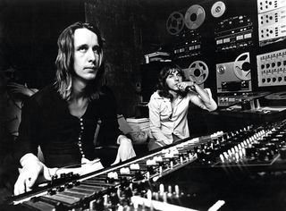 Todd Rundgren at a mixing desk in New York, 1974