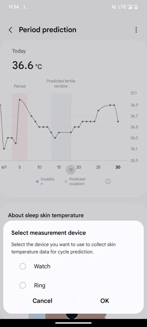 skin temperature galaxy ring