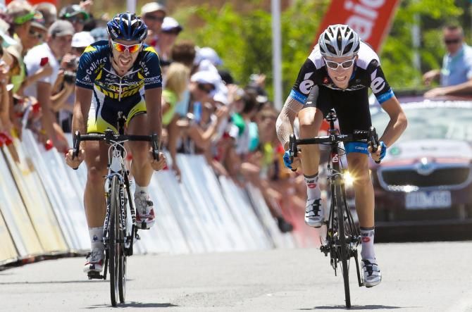 Cameron Meyer gets the win ahead of Thomas De Gendt to set up overall victory