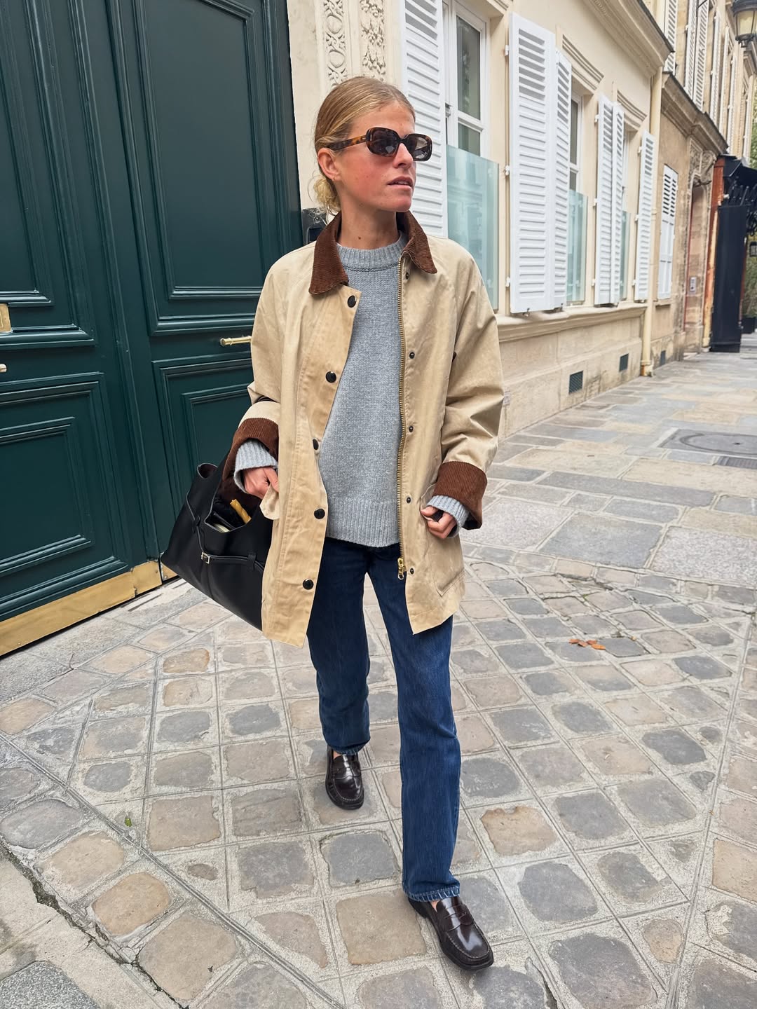 Alice wearing barn jacket