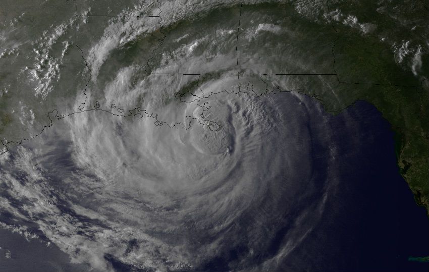 Hurricane Isaac landfall picture.