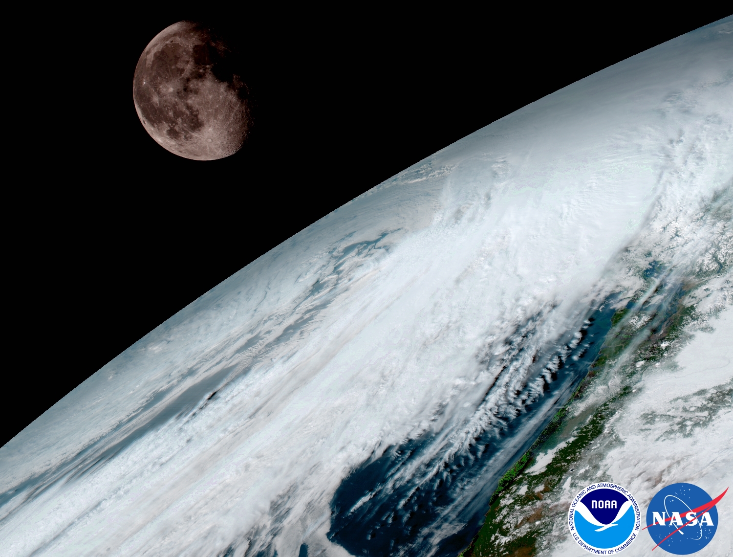 GOES-16 Earth &amp; Moon