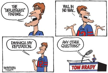 Editorial cartoon U.S. Tom Brady scandal