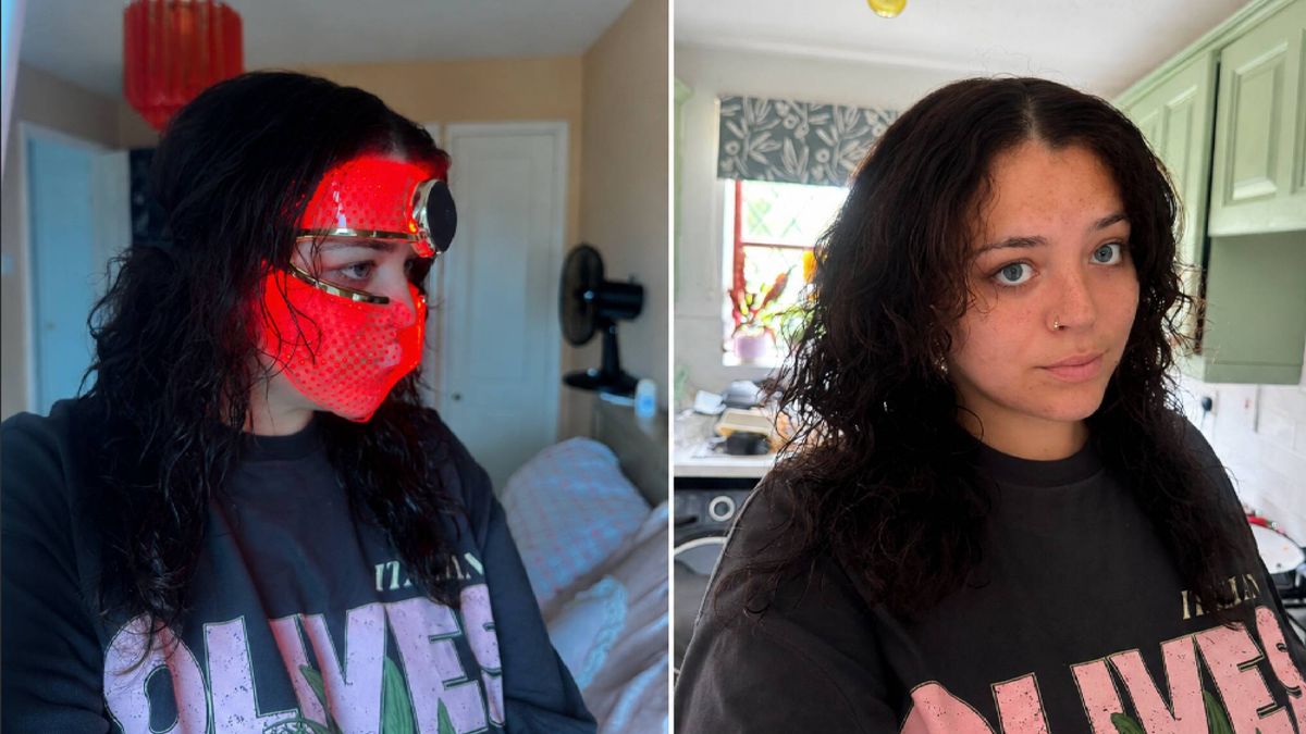 Kaycee Hill testing the FOREO FAQ 2 LED face mask