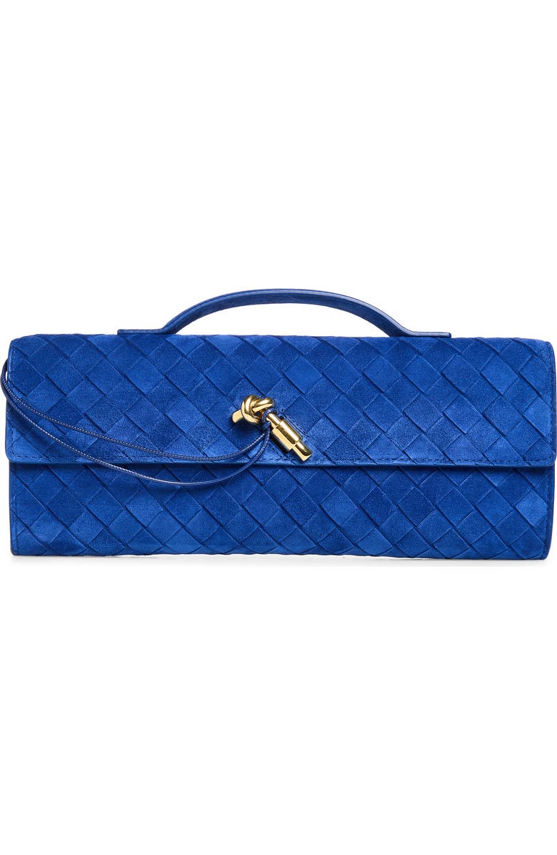 Long Andiamo Intrecciato Suede Clutch