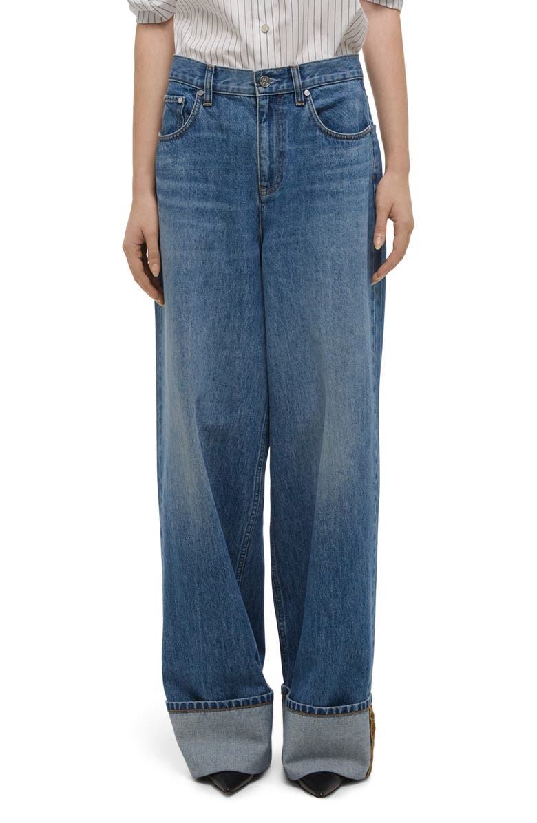 Cuffed Wide Leg Jeans