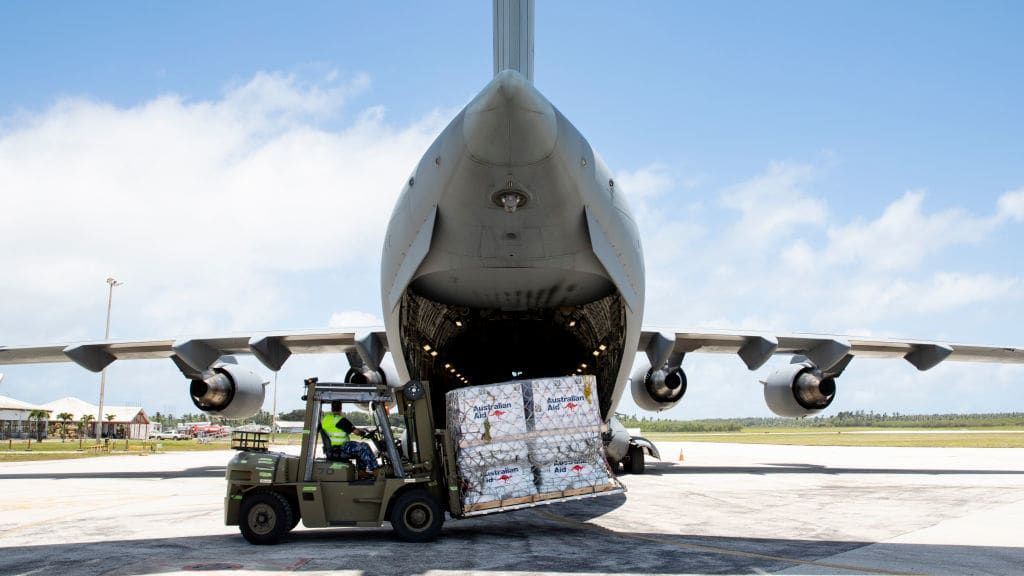 Aid from Australia that will help people in Tonga.