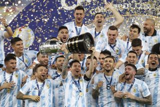 Lionel Messi lifts the Copa America after Argentina's success back in 2021.