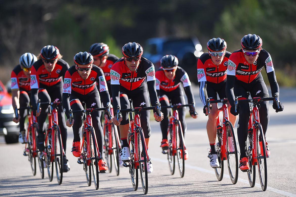 The BMC Racing team trains in Spain
