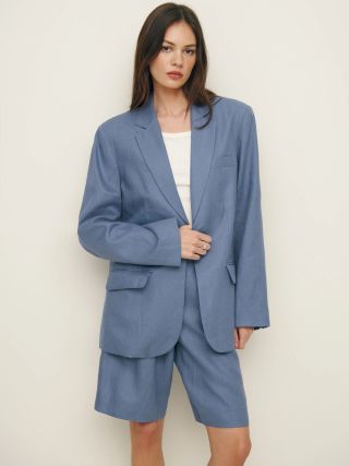 Reformation Drew Oversized Linen Blazer