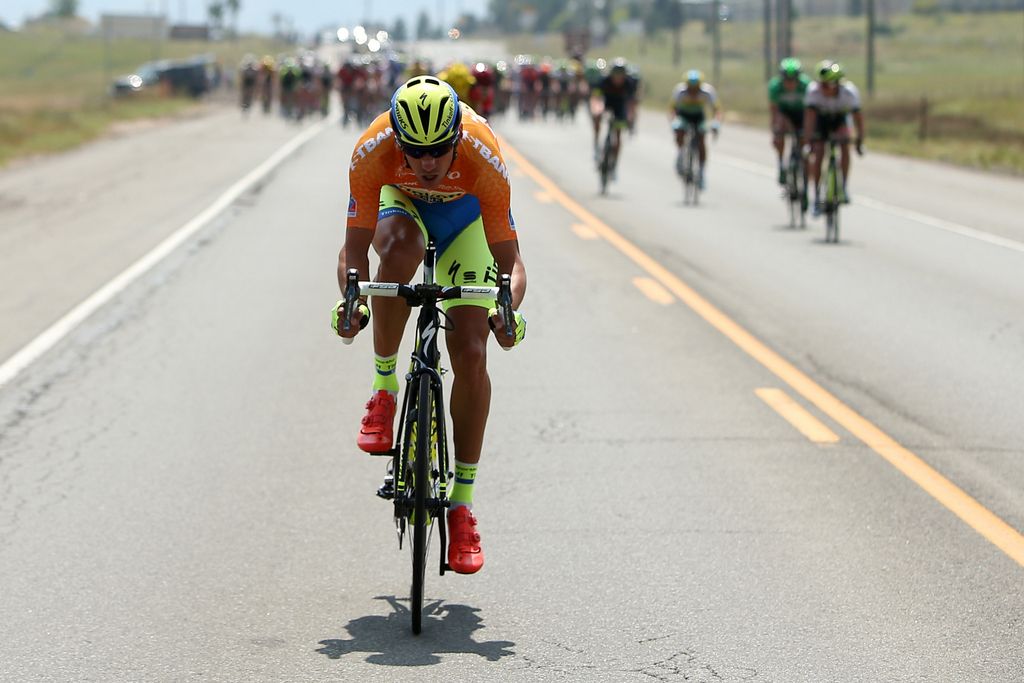 Roman Kreuziger (Tinkoff-Saxo) attacks in the most aggresssive jersey