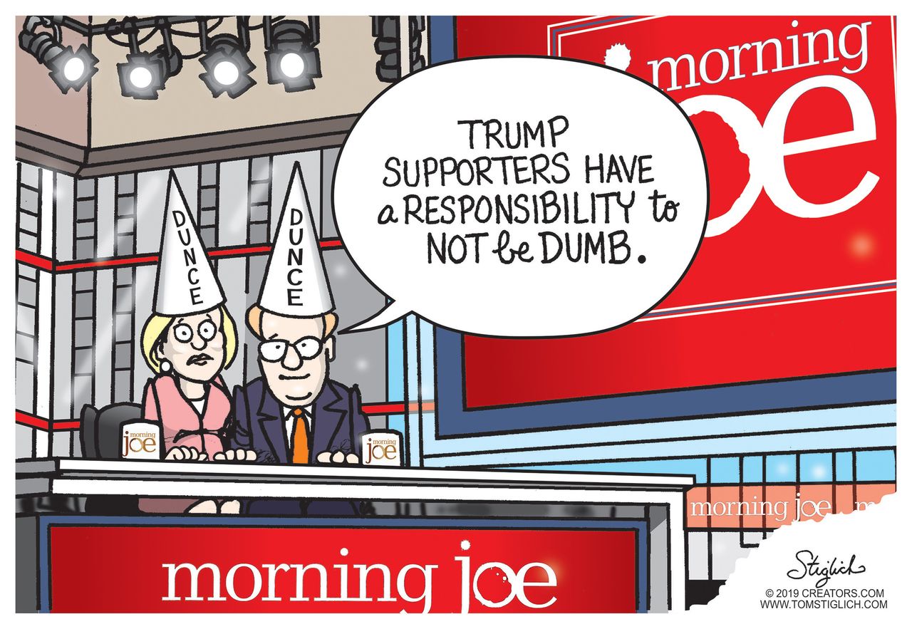 Political Cartoon U.S. Morning Joe Calls On Trump Supporters