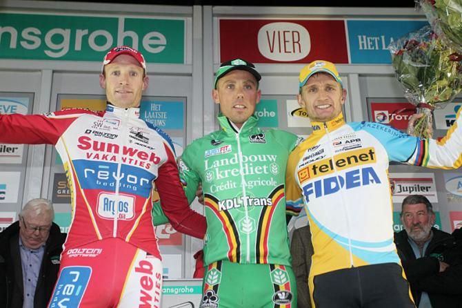Elite men's podium: Klaas Vantornout, Sven Nys, Bart Wellens