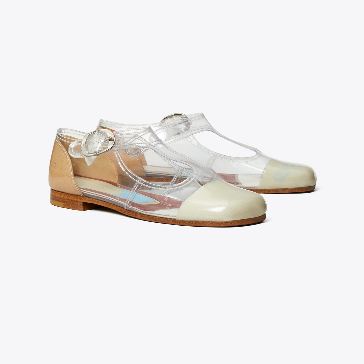 Violet T-strap white, size 11