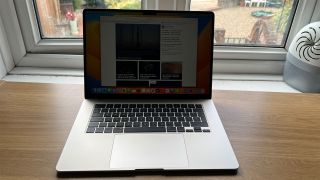 MacBook Air M2 on a wooden table